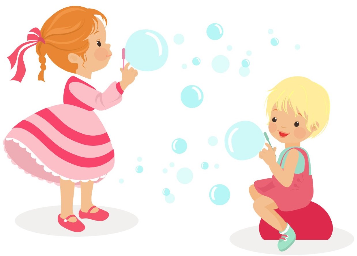 Девочка с пузырями для детей